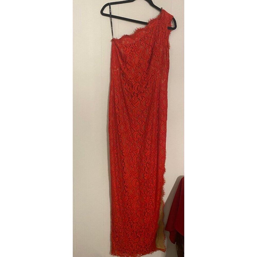 Tadashi Shoji Red One Shoulder Dress